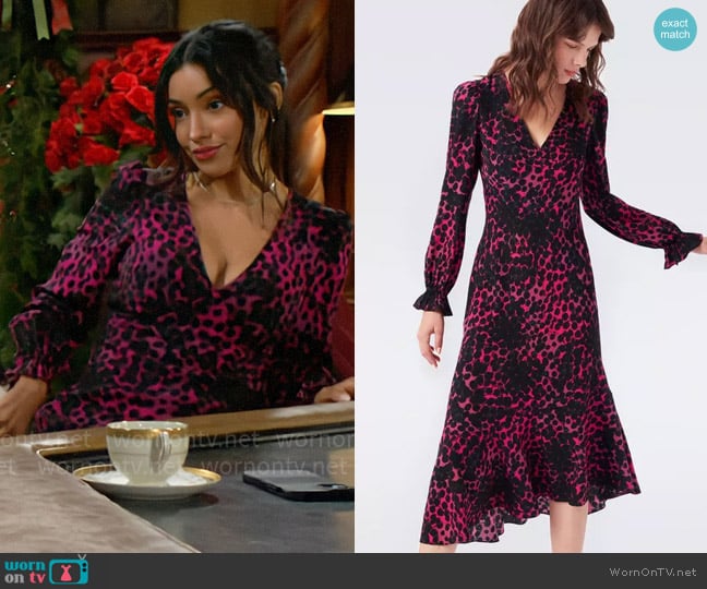 Diane von Furstenberg Manal Dress worn by Audra Charles (Zuleyka Silver) on The Young and the Restless