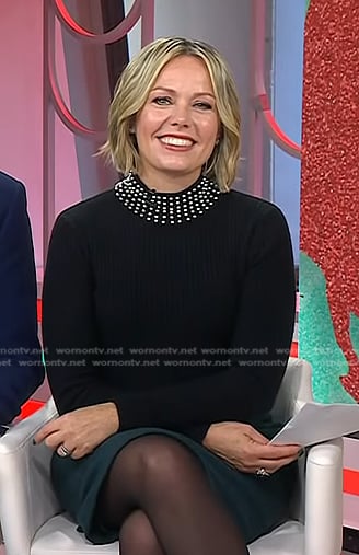 Dylan’s black pearl neck sweater on Today