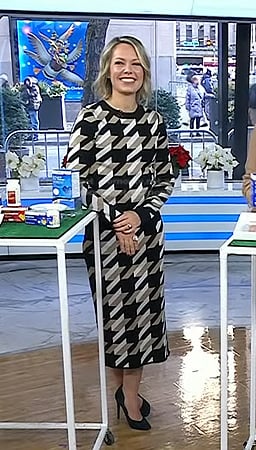 Dylan’s houndstooth sweater and skirt on Today