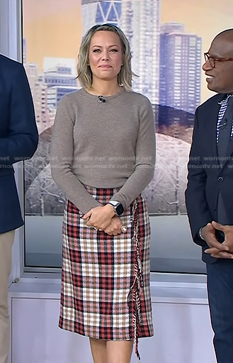 Dylan’s plaid fringed skirt on Today