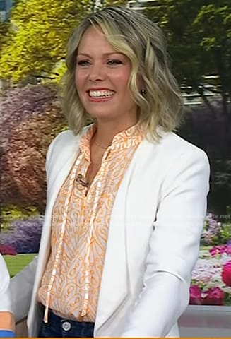 Dylan’s yellow print ruffle top on Today