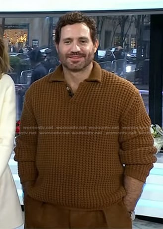 Edgar Ramirez’s brown waffle knit sweater on Today