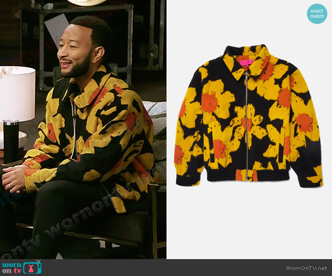 The Elder Statesman Senna Wool Bomber Jacket worn by John Legend on The Voice
