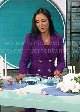 Elizabeth Werner’s purple suit on CBS Mornings