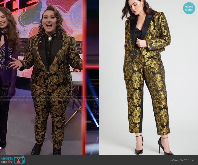 Eloquii Brocade Blazer worn by Ruby Leigh on The Voice