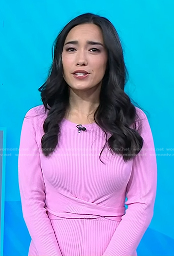 Emilie’s pink ribbed dress on Today