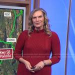 Emily West’s red cable knit dress on Today