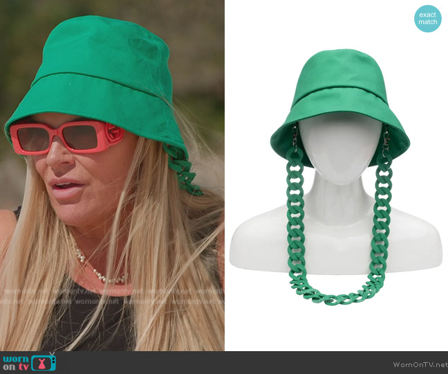 Eugenia Kim Yuki Bucket Hat with Removable Chain worn by Heather Gay on The Real Housewives of Salt Lake City