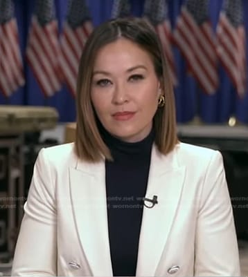 Eva’s ivory double breasted blazer on Good Morning America