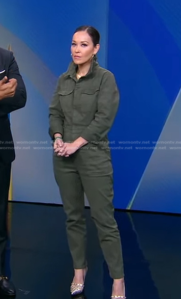 Eva’s army green jumpsuit on Good Morning America