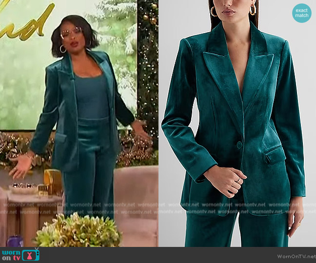 Express Velvet One Button Blazer worn by Jennifer Hudson on The Jennifer Hudson Show