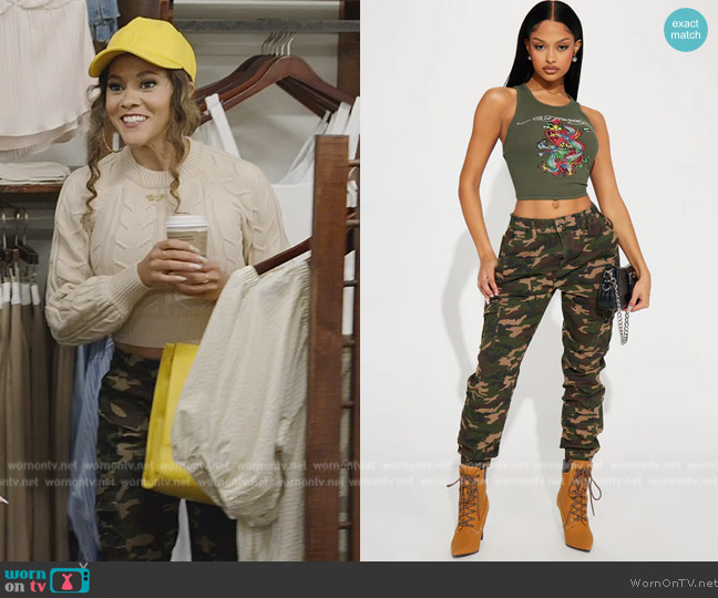 Fashion Nova Cadet Kylie Camp Pants worn by Ashley Darby on The Real Housewives of Potomac