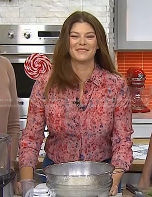 Gail Simmons’s pink printed blouse on Today