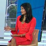 Dr. Gayatri Devi’s red ruffle sleeve dress on Today