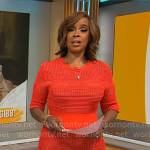 Gayle King’s red knit dress on CBS Mornings