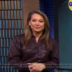 Ginger’s brown leather shirt on Good Morning America