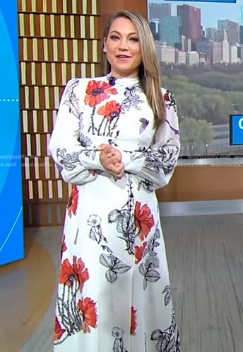 Ginger’s white floral midi dress on Good Morning America