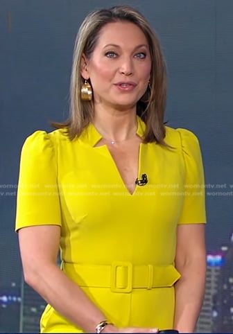 Ginger’s yellow belted jumpsuit on Good Morning America
