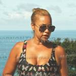 Gizelle’s black butterfly swimsuit on The Real Housewives Ultimate Girls Trip