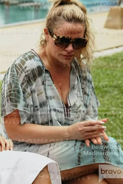 Heather’s blue tie dye kaftan dress on The Real Housewives Ultimate Girls Trip