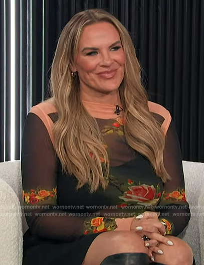 Heather Gay’s black floral mesh dress on E! News