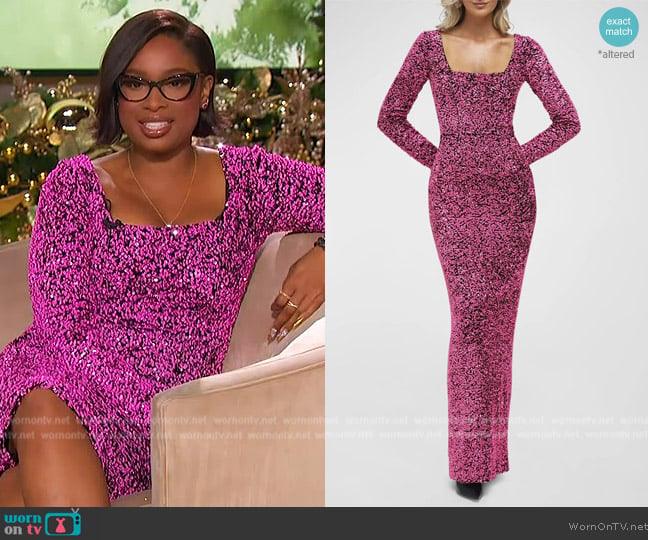 Helsi The Jaime Sequin Column Gown worn by Jennifer Hudson on The Jennifer Hudson Show