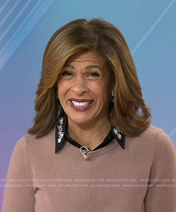 Hoda’s black embellished collar on Today