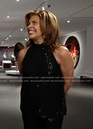 Hoda’s black sequin top on Today Family Holiday Card