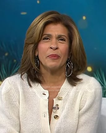 Hoda’s gold hoop drop earrings on Today