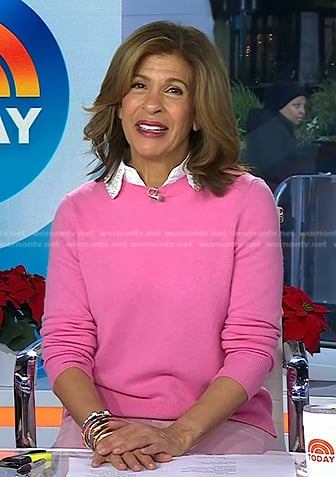 Hoda’s pearl embellished collar on Today