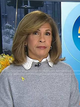 Hoda’s pearl embellished collar on Today