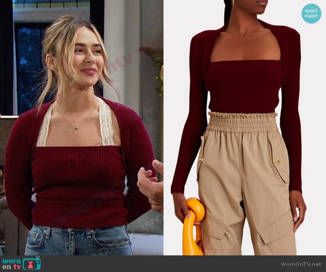 Intermix Colbie Rib Knit Top worn by Holly Jonas (Ashley Puzemis) on Days of our Lives