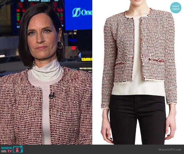 Iro Riona Jacket In Red/White worn by Contessa Brewer on NBC News Daily