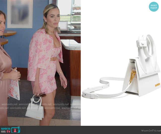 Jacquemus Le Chiquito Noeud Leather Crossbody Bag worn by Nicole Martin (Nicole Martin) on The Real Housewives of Miami