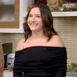 Jamie Gelman’s black off shoulder top on Live with Kelly and Mark