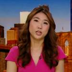 Janice Yu’s pink cap sleeve v-neck dress on Good Morning America