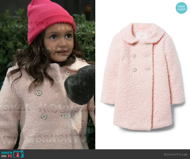 Janie and Jack Bouclé Sherpa Coat worn by Donna Corinthos (Scarlett Spears) on General Hospital