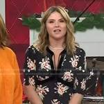 Jenna’s black floral tie neck dress on Today