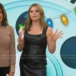 Jenna’s black sleeveless leather dress on Today