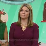 Jenna’s burgundy ribbed top and lace skirt on Today