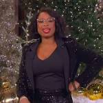 Jennifer’s black sequin blazer and pants on The Jennifer Hudson Show