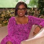 Jennifer’s pink square neck dress on The Jennifer Hudson Show