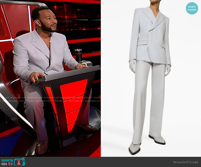 Dolce & Gabbana Single-Breasted Wool Blazer worn by John Legend on The Voice