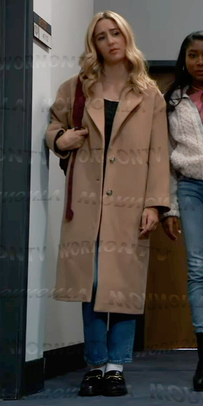 Josslyn’s camel coat on General Hospital