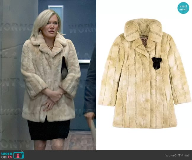 Juicy Couture Faux Fur Coat worn by Ava Jerome (Maura West) on General Hospital