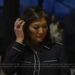 Juju’s black shirtdress with white piping on Good Morning America