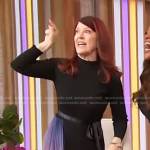 Kate Flannery’s black ombre pleated dress on Sherri