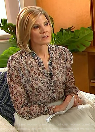 Kate Snow’s floral print sheer blouse on Today