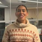 Katie Stilo’s cream print turtleneck sweater on Today