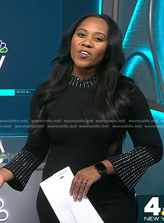 Kay’s black embellished dress on NBC News Daily